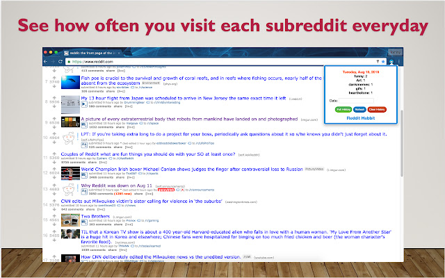 Reddit Habit  from Chrome web store to be run with OffiDocs Chromium online