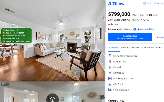 Redfin Zillow Sweetener  from Chrome web store to be run with OffiDocs Chromium online