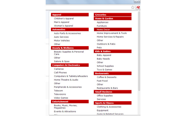 RedFlagDeals Categories  from Chrome web store to be run with OffiDocs Chromium online