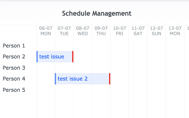 Redmine Schedule Management  from Chrome web store to be run with OffiDocs Chromium online