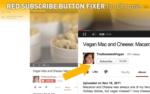 Red Subscribe Button Fixer  from Chrome web store to be run with OffiDocs Chromium online