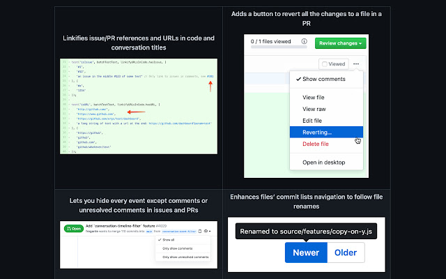 Refined GitHub  from Chrome web store to be run with OffiDocs Chromium online