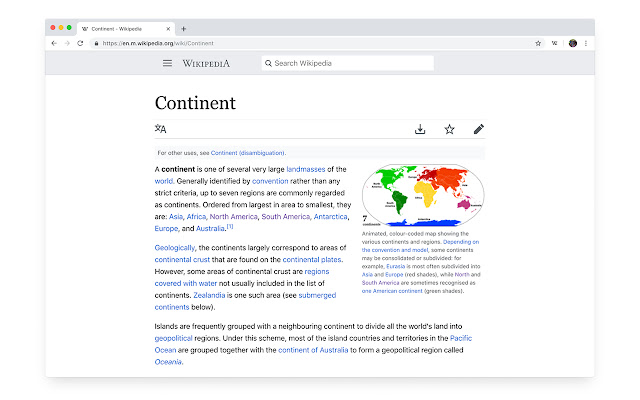 Refined Wikipedia  from Chrome web store to be run with OffiDocs Chromium online