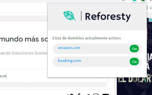 Reforesty  from Chrome web store to be run with OffiDocs Chromium online