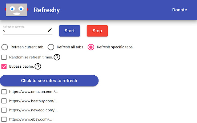 Refreshy  from Chrome web store to be run with OffiDocs Chromium online