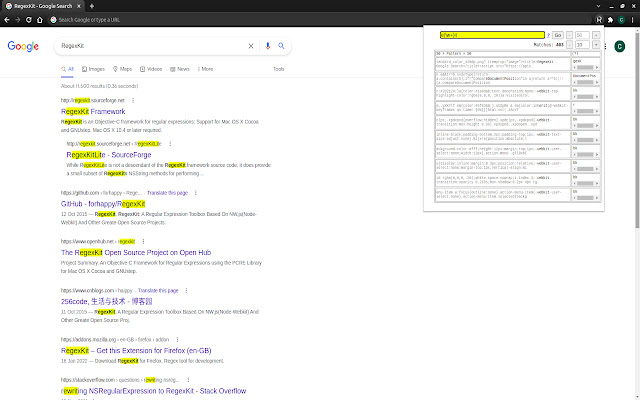 RegexKit  from Chrome web store to be run with OffiDocs Chromium online
