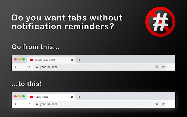 Remove YouTube™ Tab Number  from Chrome web store to be run with OffiDocs Chromium online