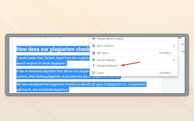 Rephraser  from Chrome web store to be run with OffiDocs Chromium online