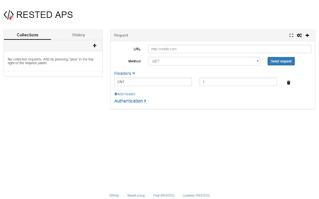 RESTED APS  from Chrome web store to be run with OffiDocs Chromium online