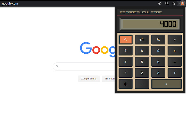 Retro Calculator  from Chrome web store to be run with OffiDocs Chromium online