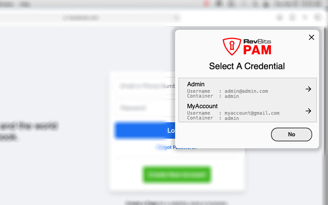 RevBits PAM Extension  from Chrome web store to be run with OffiDocs Chromium online