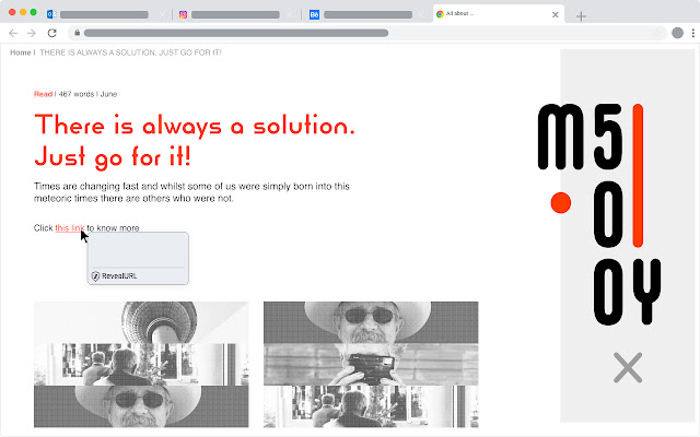 RevealURL  from Chrome web store to be run with OffiDocs Chromium online