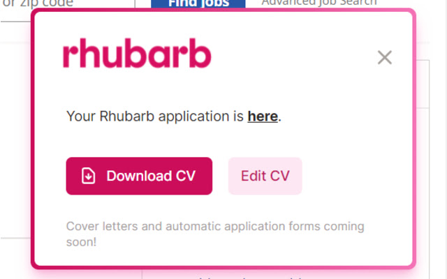 Rhubarb  from Chrome web store to be run with OffiDocs Chromium online