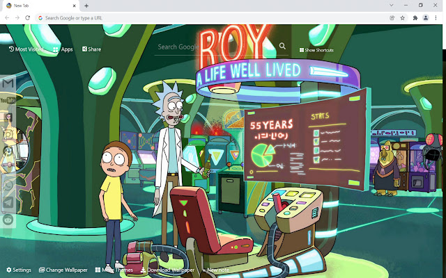 Rick and Morty Wallpaper HD New Tab  from Chrome web store to be run with OffiDocs Chromium online
