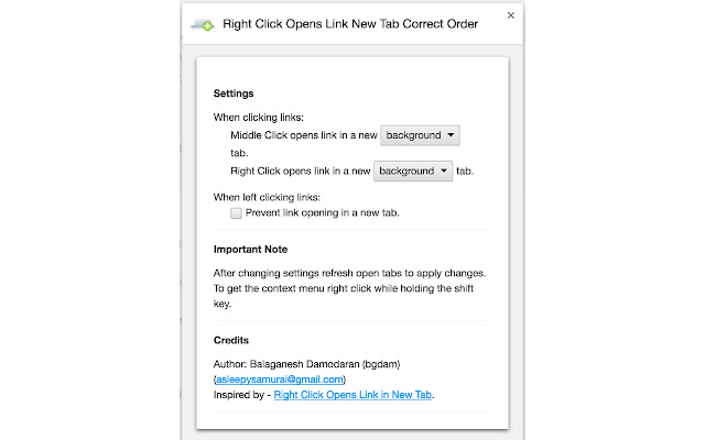 Right Click Opens Link New Tab Correct Order  from Chrome web store to be run with OffiDocs Chromium online