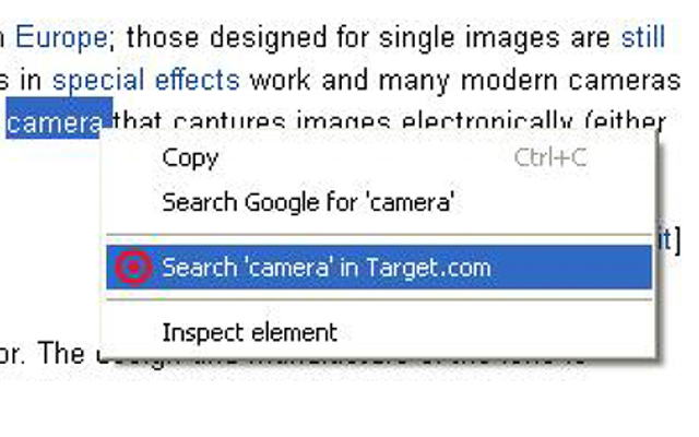 Right click search in Target  from Chrome web store to be run with OffiDocs Chromium online