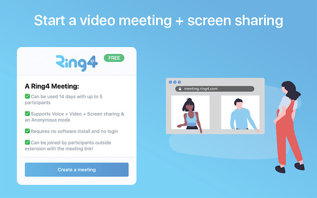 Ring4 Meeting  from Chrome web store to be run with OffiDocs Chromium online