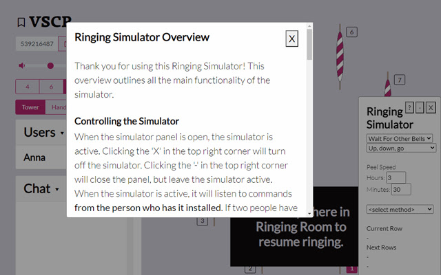 RingingRoom Simulator  from Chrome web store to be run with OffiDocs Chromium online