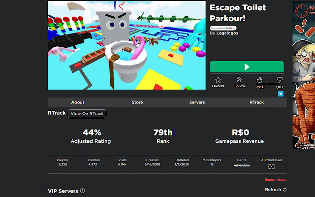 Roblox Revenue  Rating Stats RTrack  from Chrome web store to be run with OffiDocs Chromium online