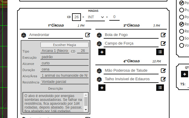 Roll20: Grimório do Tormenta20  from Chrome web store to be run with OffiDocs Chromium online