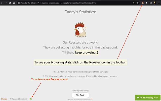 Rooster for Chrome™  from Chrome web store to be run with OffiDocs Chromium online