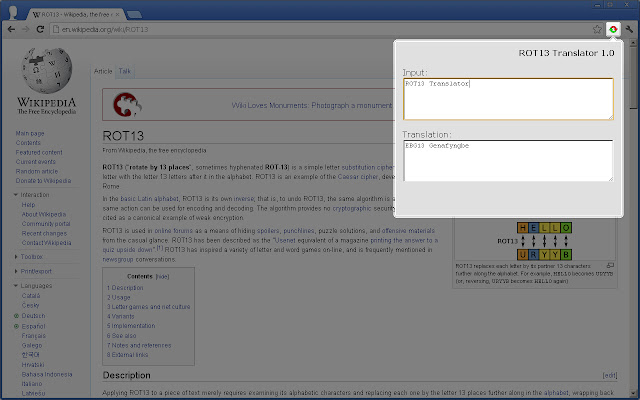 ROT13 Translator  from Chrome web store to be run with OffiDocs Chromium online