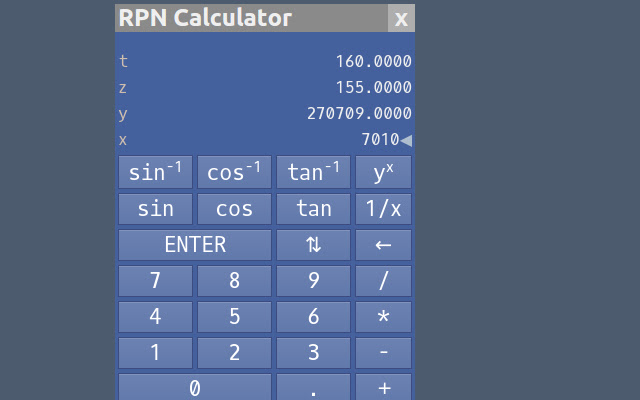 Calculadora RPN de Chrome web store para ejecutarse con OffiDocs Chromium en línea