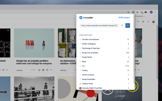 RSS Reader Extension (by Inoreader)  from Chrome web store to be run with OffiDocs Chromium online