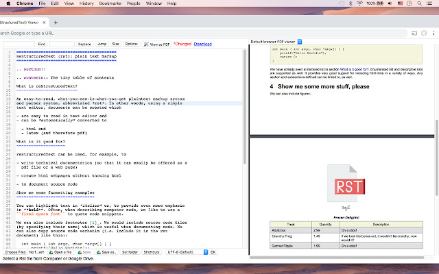 RST (reStructuredText) Viewer และ Editor จาก Chrome เว็บสโตร์ที่จะรันด้วย OffiDocs Chromium ออนไลน์