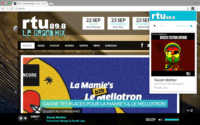 RTU.fm  from Chrome web store to be run with OffiDocs Chromium online