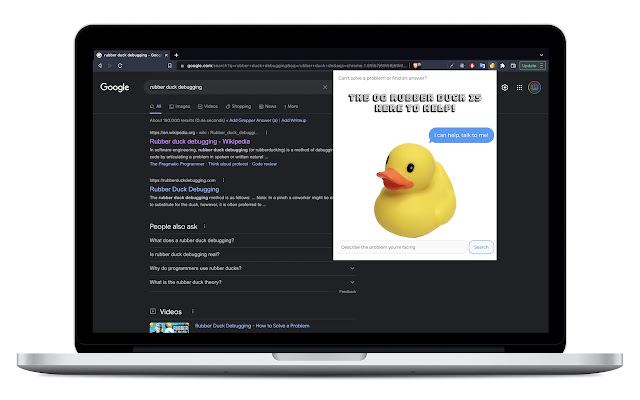 RubberDucking  from Chrome web store to be run with OffiDocs Chromium online