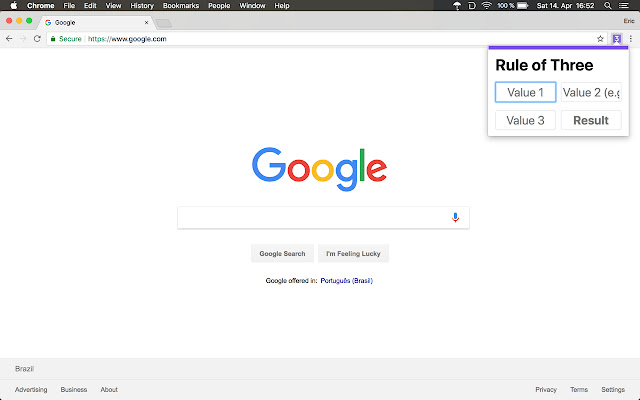 Rule of Three  from Chrome web store to be run with OffiDocs Chromium online