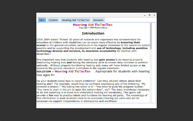 Rule The School Hearing Aid Tic Tac Toe  from Chrome web store to be run with OffiDocs Chromium online