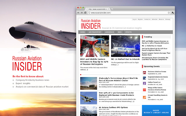 Russian Aviation Insider  from Chrome web store to be run with OffiDocs Chromium online