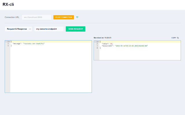 RX cli a client for testing RSockets  from Chrome web store to be run with OffiDocs Chromium online