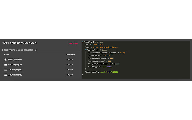 RxJS Devtools  from Chrome web store to be run with OffiDocs Chromium online