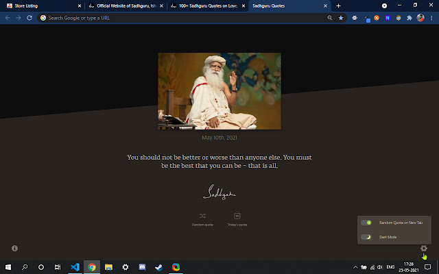 Sadhguru Quotes  from Chrome web store to be run with OffiDocs Chromium online