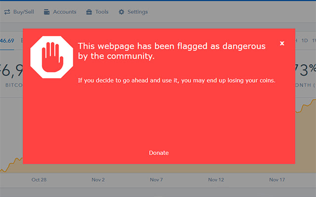 SafeCoin antiphishing Extension  from Chrome web store to be run with OffiDocs Chromium online