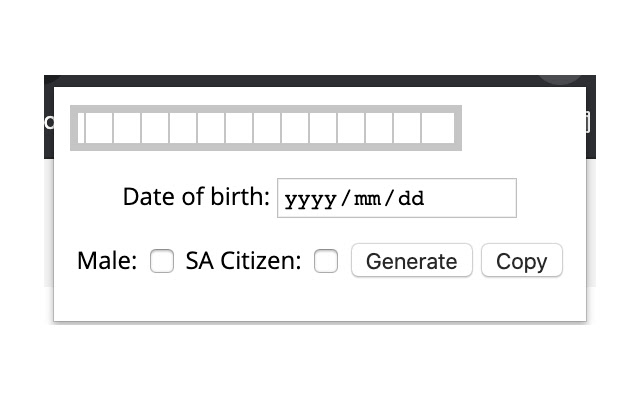 SA ID Number Tools  from Chrome web store to be run with OffiDocs Chromium online