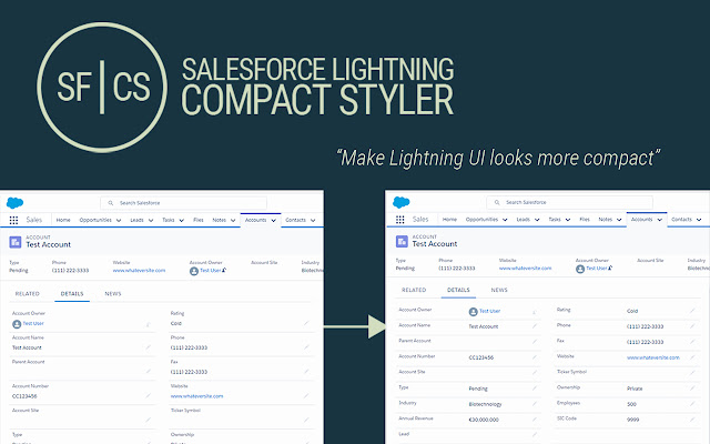 Salesforce Lightning Compact Styler  from Chrome web store to be run with OffiDocs Chromium online