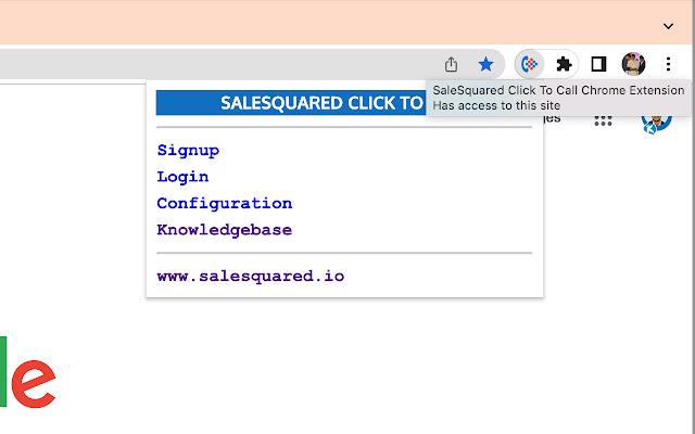 SaleSquared Click To Call Chrome Extension  from Chrome web store to be run with OffiDocs Chromium online