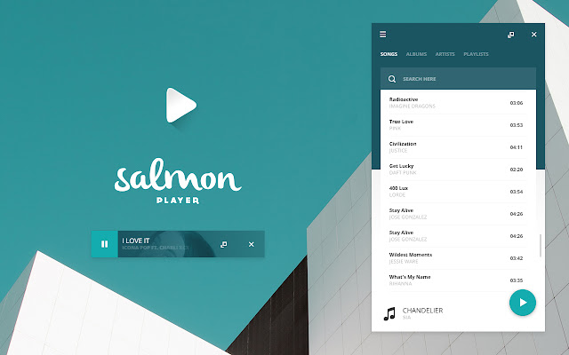 Salmon Player (beta)  from Chrome web store to be run with OffiDocs Chromium online