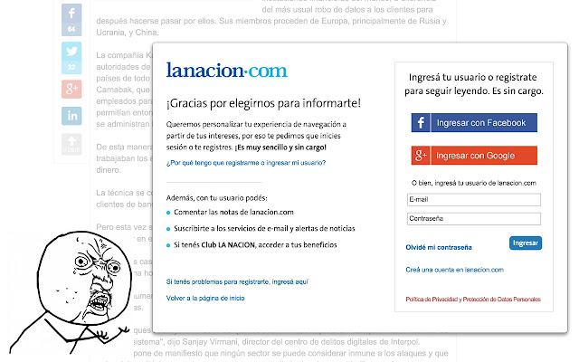 Saltar Modal de La Nación  from Chrome web store to be run with OffiDocs Chromium online