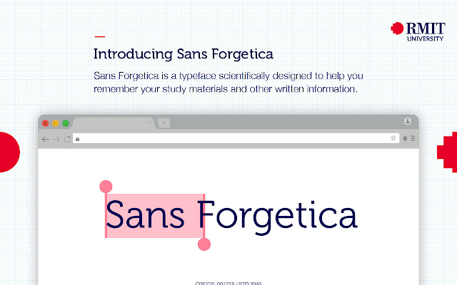 Sans Forgetica: Study Mode by RMIT University  from Chrome web store to be run with OffiDocs Chromium online