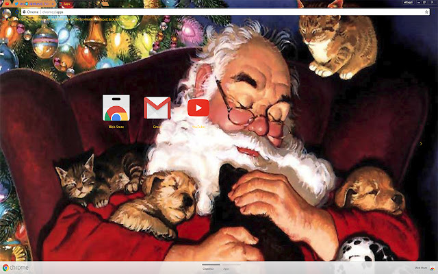 Santa Claus with small Puppies and Cats <333  from Chrome web store to be run with OffiDocs Chromium online