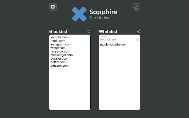 Sapphire Site Blocker  from Chrome web store to be run with OffiDocs Chromium online