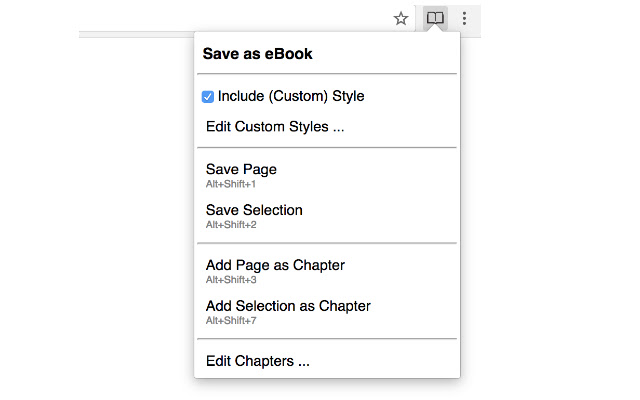 Save as eBook  from Chrome web store to be run with OffiDocs Chromium online