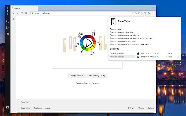 Save Tabs Browser Session Manager  from Chrome web store to be run with OffiDocs Chromium online