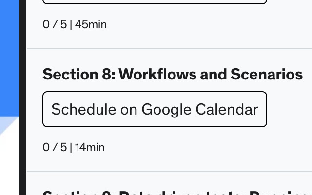 Schedule Udemy Course Sections  from Chrome web store to be run with OffiDocs Chromium online