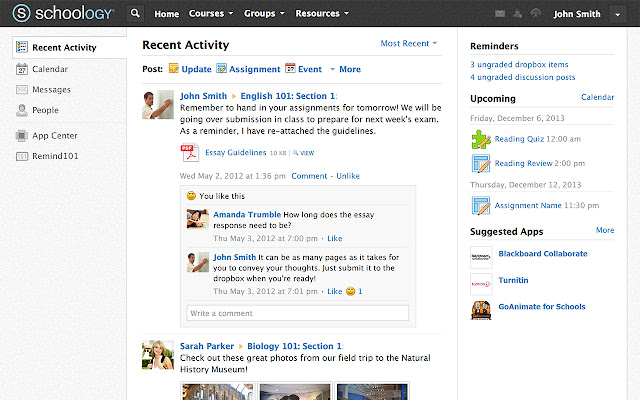 Schoology  from Chrome web store to be run with OffiDocs Chromium online
